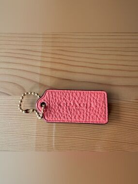 Coach Pebbled Leather Coral Pink Hang Tag